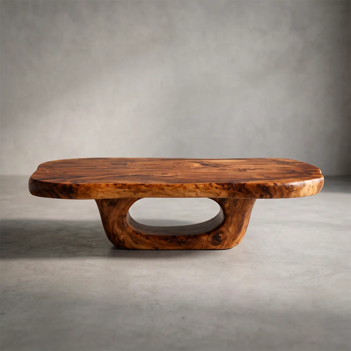 Organic Solid Wood Coffee Table | Sculptural Hardwood Coffee Table for Modern Living Room TT006-2961