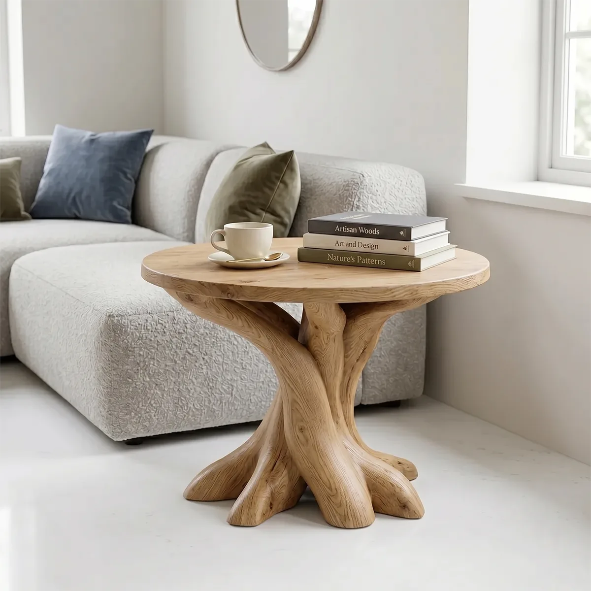 Sculptural Solid Wood Tree Root Side Table | Round End Table TH003-6762