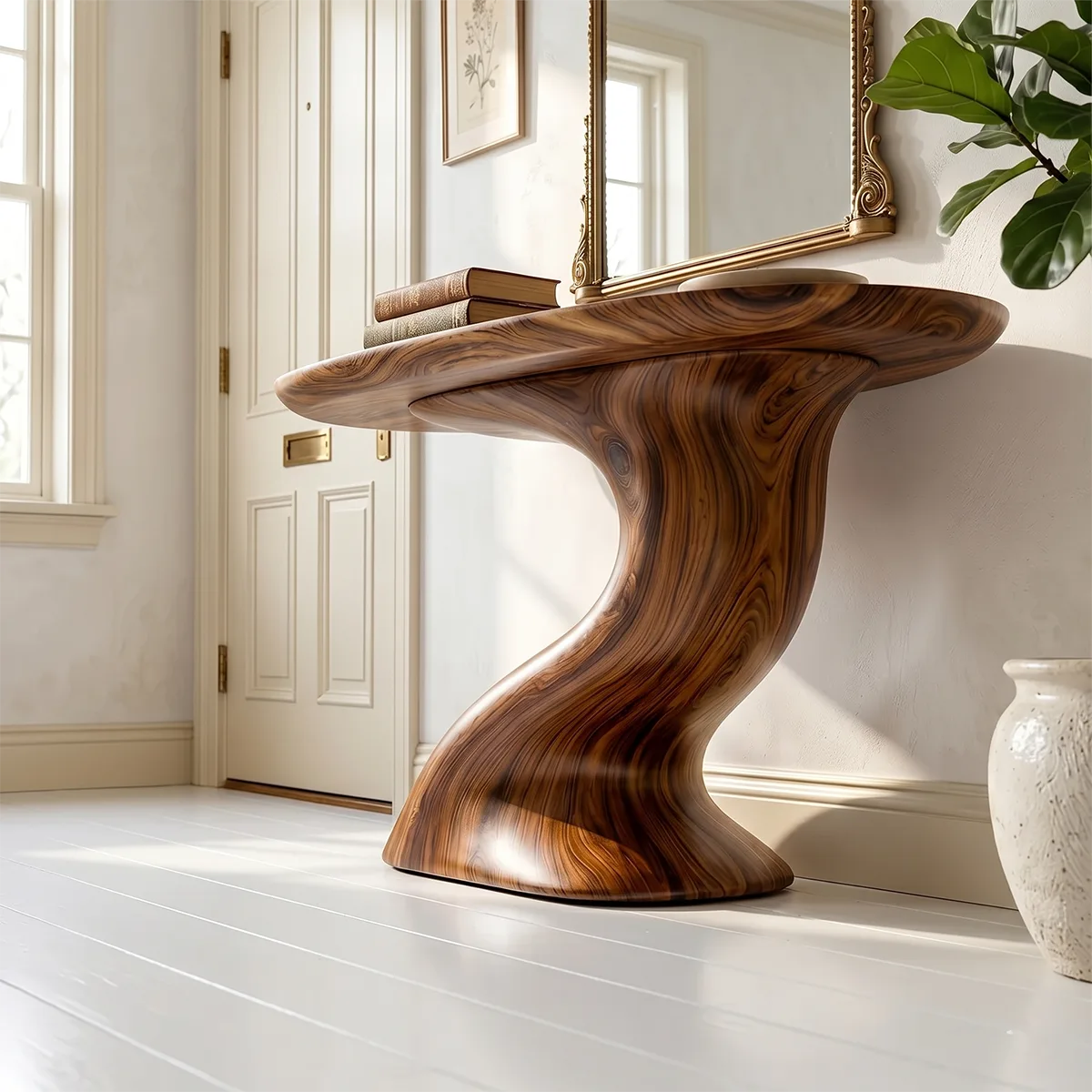Handcrafted Natural Wood Entryway Console Table