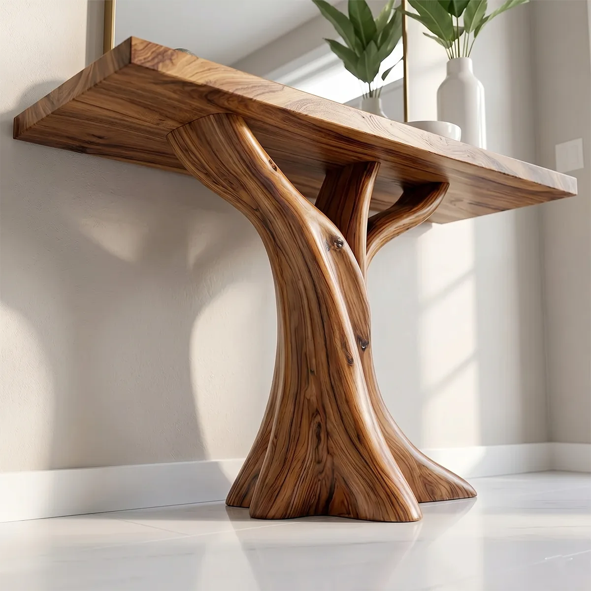 Natural Wood Console Table | Modern Entryway Hallway Table
