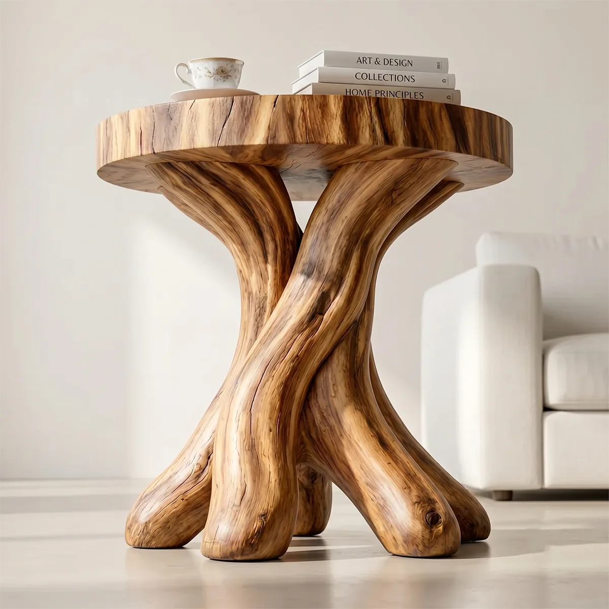 Twisted Root Solid Wood Side Table | Sculptural End Table TH003-6899
