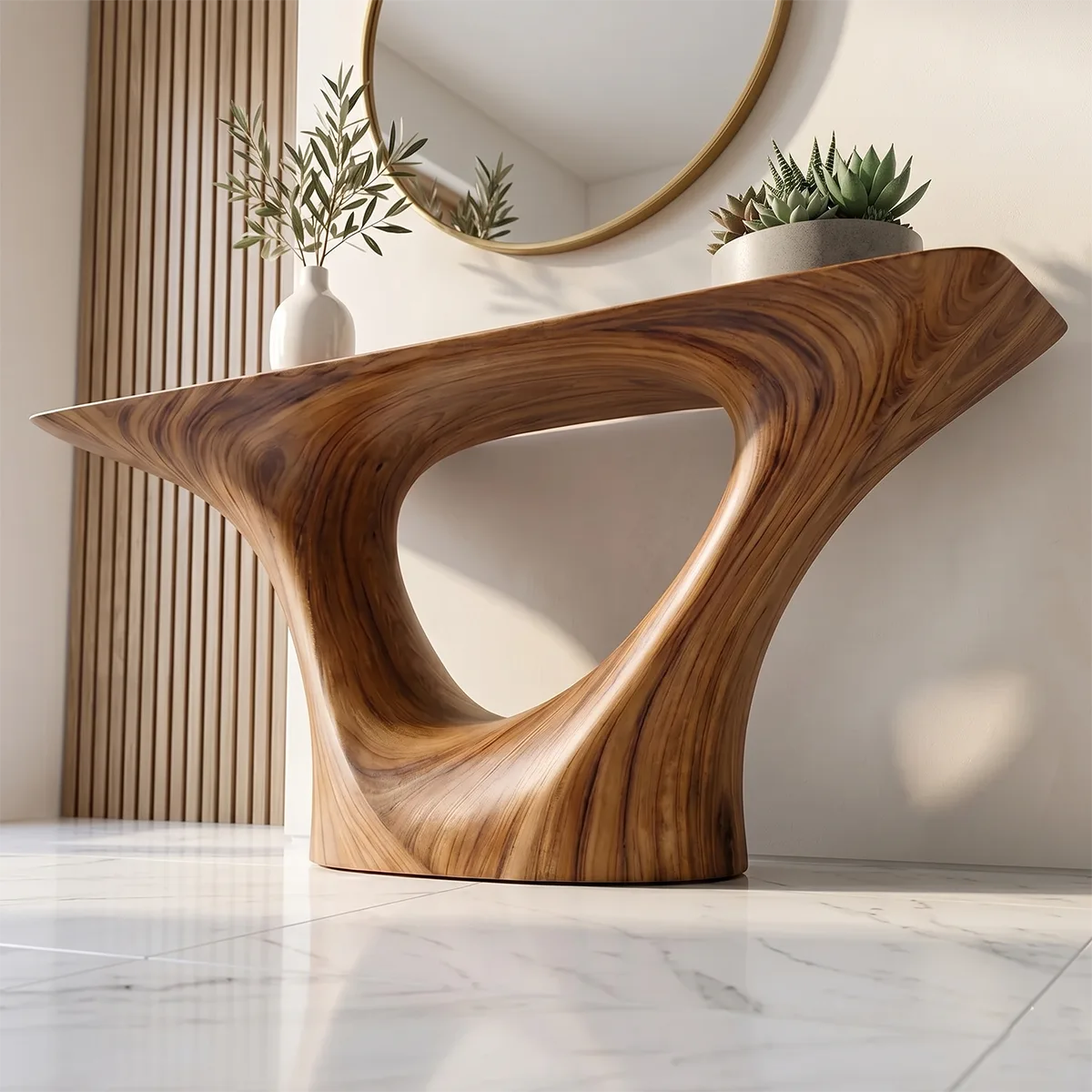 Natural Wood Console Table for Modern Entryway