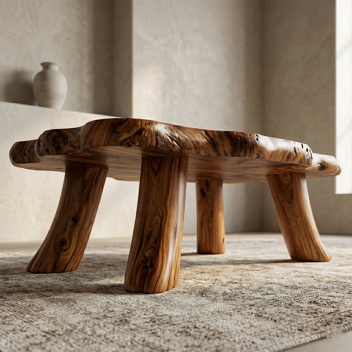 Live Edge Solid Wood Coffee Table for Modern Living Rooms TH003-8182