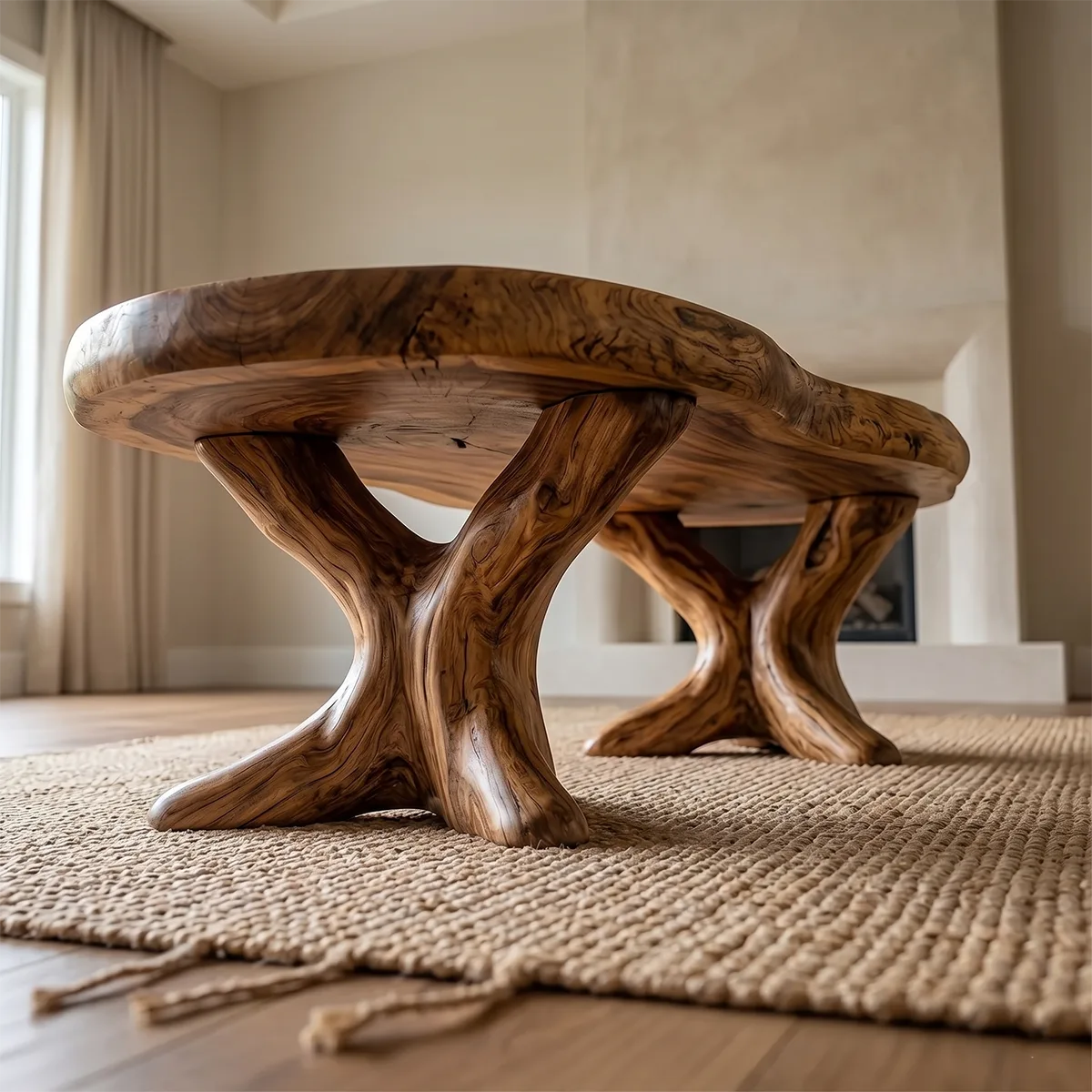 Organic Round Coffee Table for Modern Living Room Spaces TH003-5752