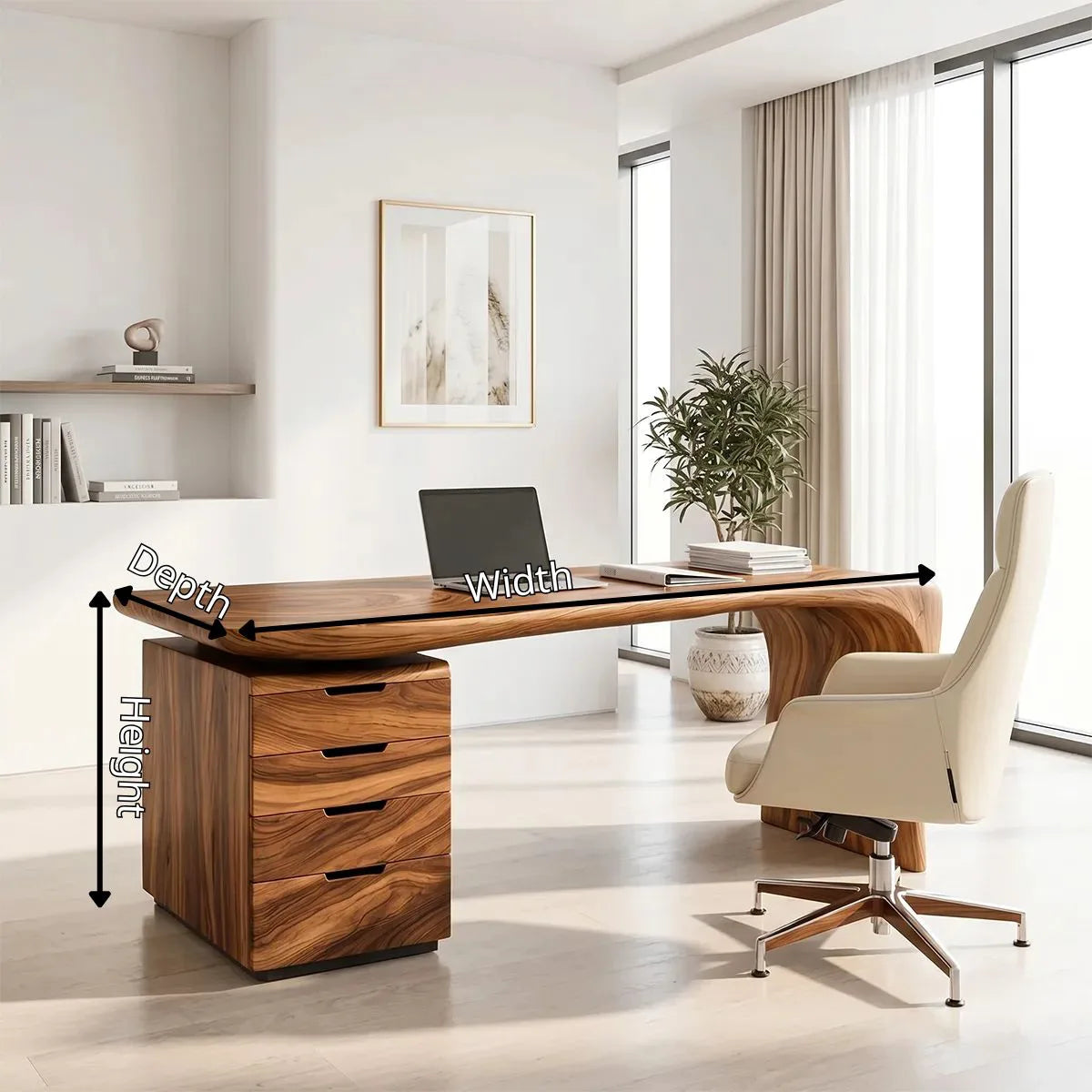 Executive Office Desk with Storage Drawers | Modern Luxury Desk TH003-2837