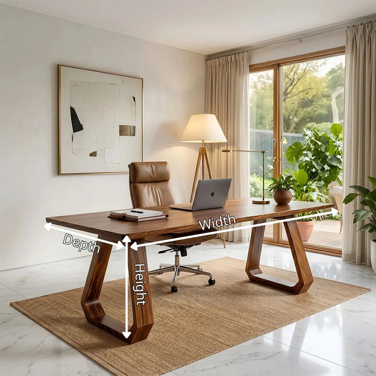 Modern Executive Desk | Geometric Contemporary Office Desk TH003-6396