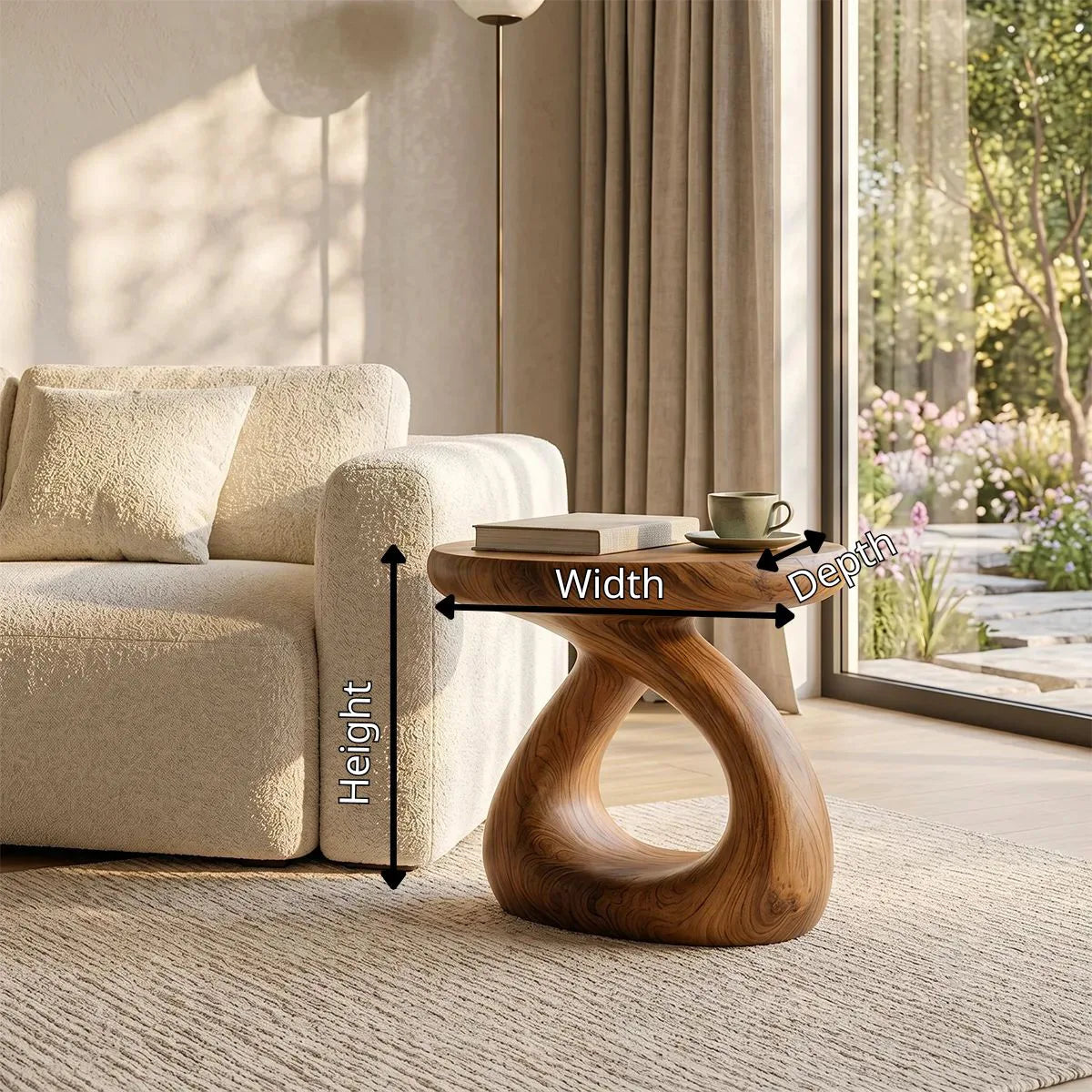Sculptural Loop End Table with Organic Modern Silhouette TH003-7711