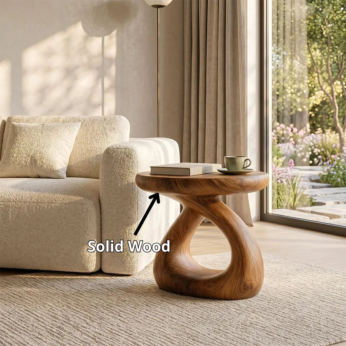 Sculptural Loop End Table with Organic Modern Silhouette TH003-7711