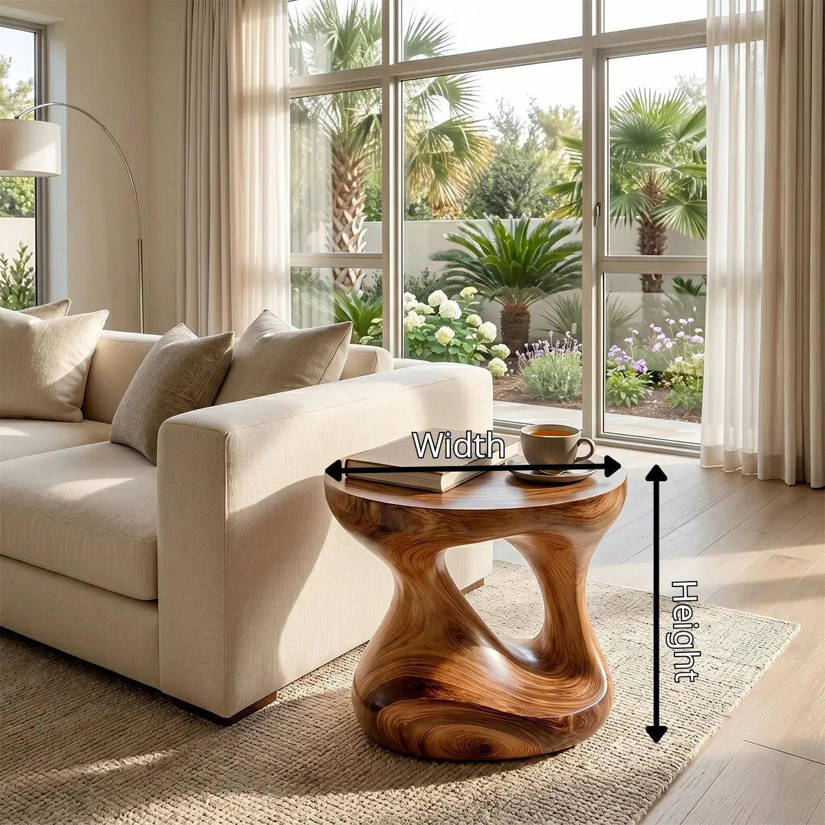 Organic Sculptural End Table with Fluid Open-Center Design TH003-2907
