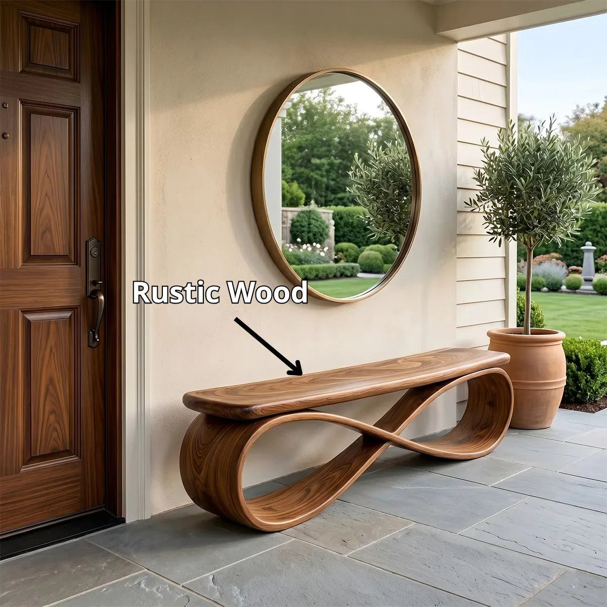Infinity Loop Sculptural Bench with Flowing Contemporary Design TH003-7911