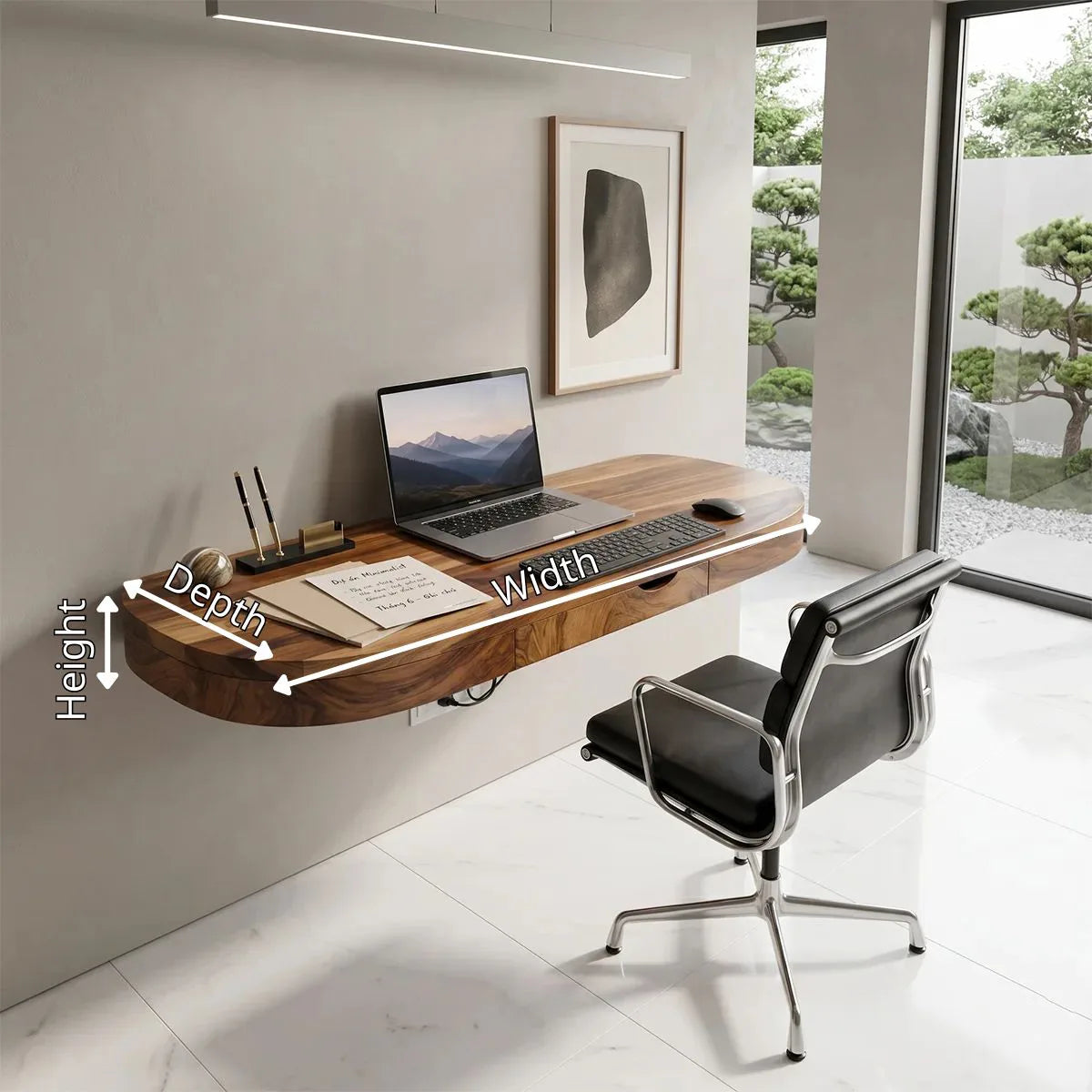 Floating Wall Desk with Drawer | Modern Space-Saving Office Desk TH003-5472