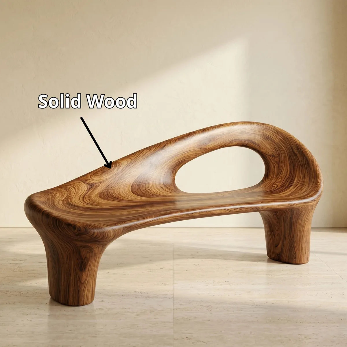Contemporary Organic Outdoor Bench with Flowing Sculptural Form TH003-7210
