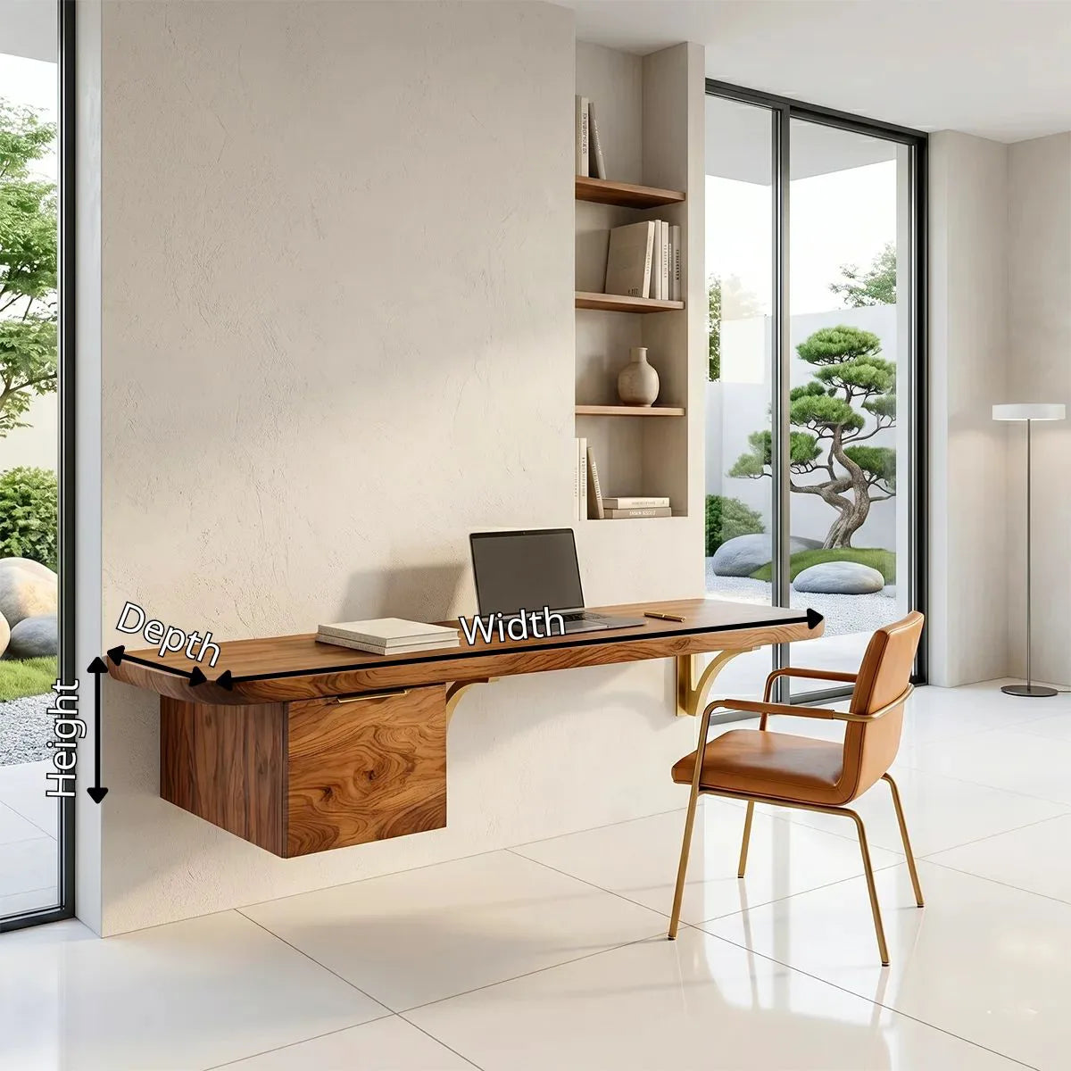 Modern Floating Wall Desk | Minimalist Space-Saving Home Office Desk TH003-8932