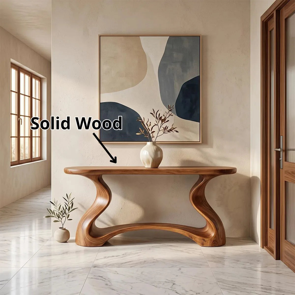 Modern Sculptural Console Table | Organic Entryway Hallway Accent Table TH003-7858