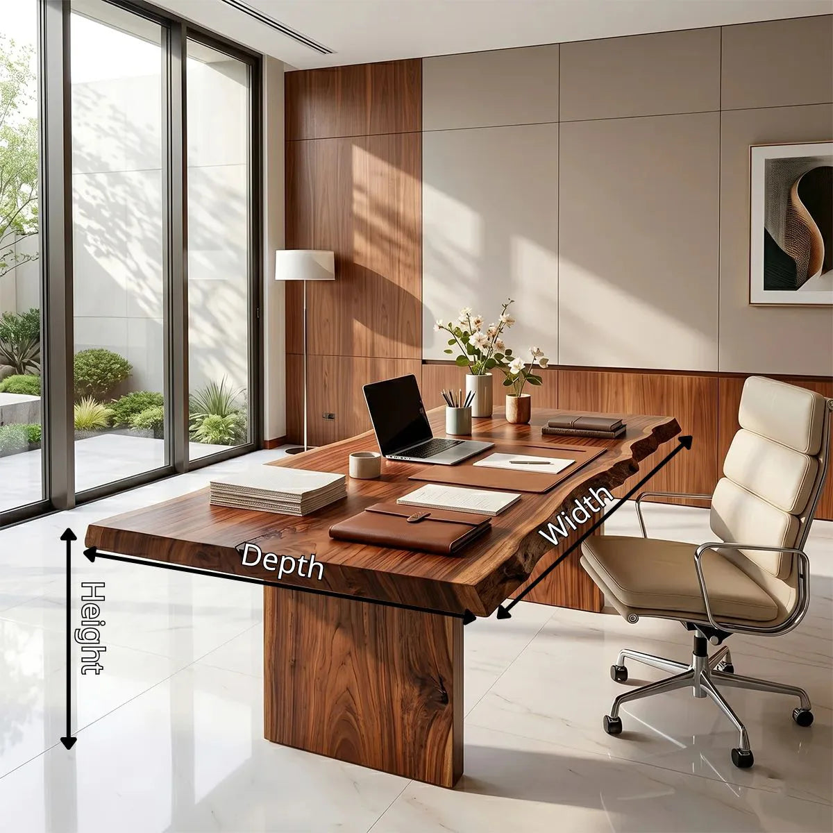 Live Edge Executive Desk | Modern Office & Conference Table TH003-7346