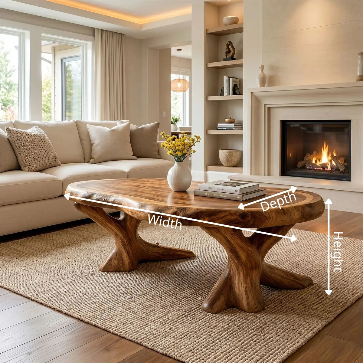 Organic Round Coffee Table for Modern Living Room Spaces TH003-5752