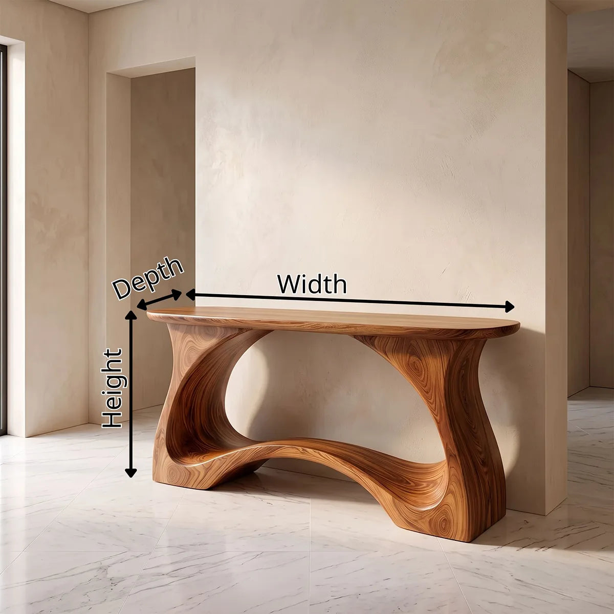 Modern Sculptural Console Table | Minimalist Entryway Hallway Accent Table TH003-6833