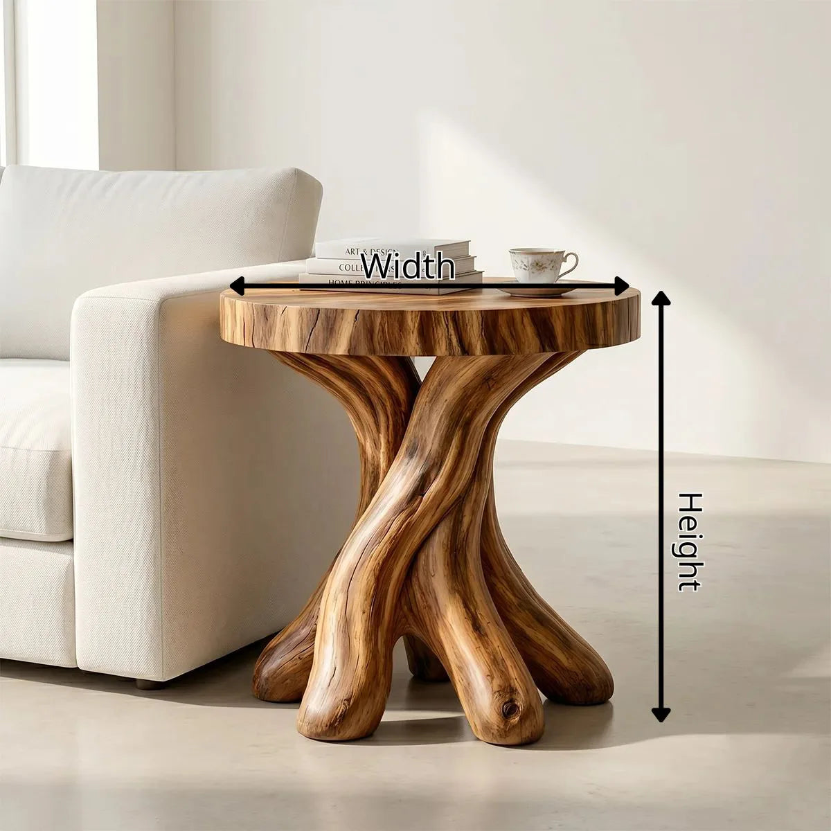 Twisted Root Solid Wood Side Table | Sculptural End Table TH003-6899
