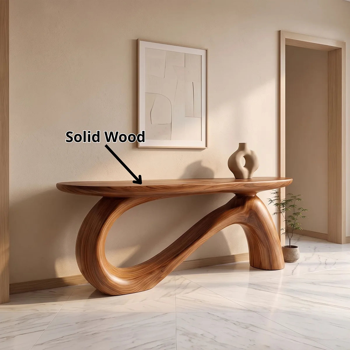 Modern Sculptural Console Table | Organic Entryway Hallway Accent Table TH003-2701