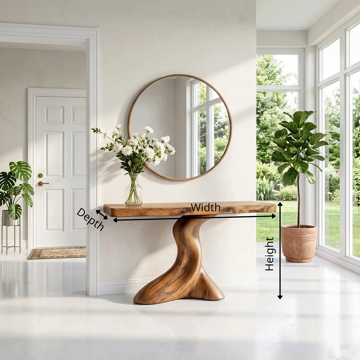 Organic Solid Wood Console Table – Luxury Hallway Accent