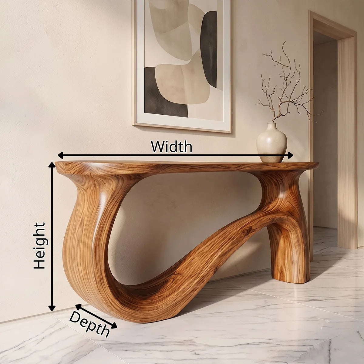 Modern Sculptural Console Table | Organic Entryway Hallway Accent Table TH003-2530