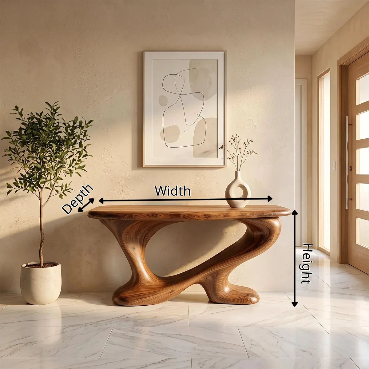 Modern Sculptural Console Table | Contemporary Entryway Hallway Accent Table TH003-1239