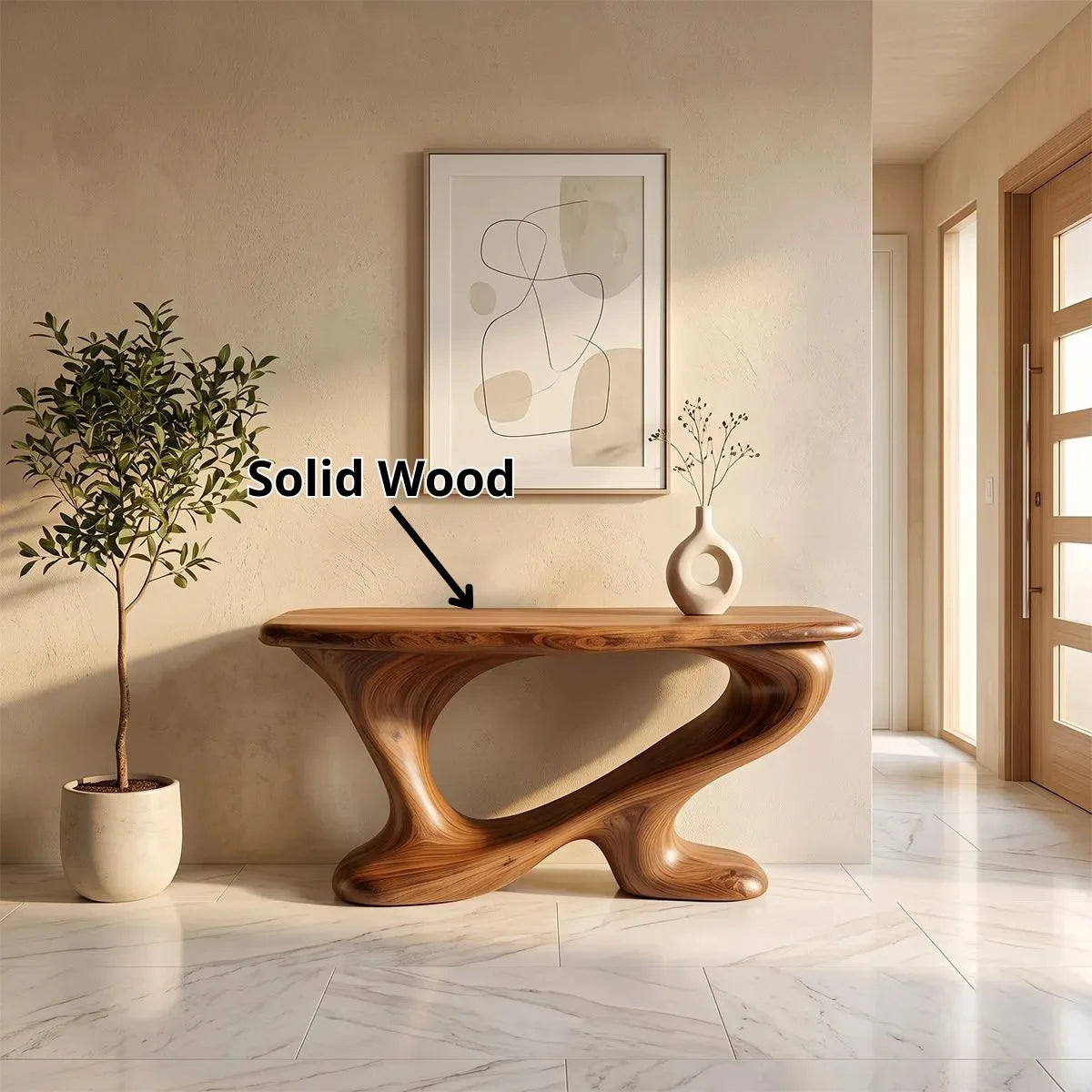 Modern Sculptural Console Table | Contemporary Entryway Hallway Accent Table TH003-1239