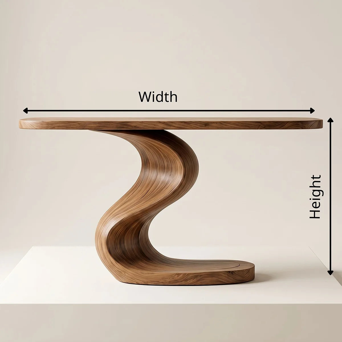 Sculptural Wood Console Table | Modern Entryway Hallway Table