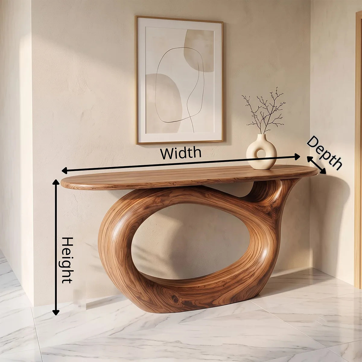 Modern Sculptural Console Table | Organic Contemporary Entryway Accent Table TH003-7296