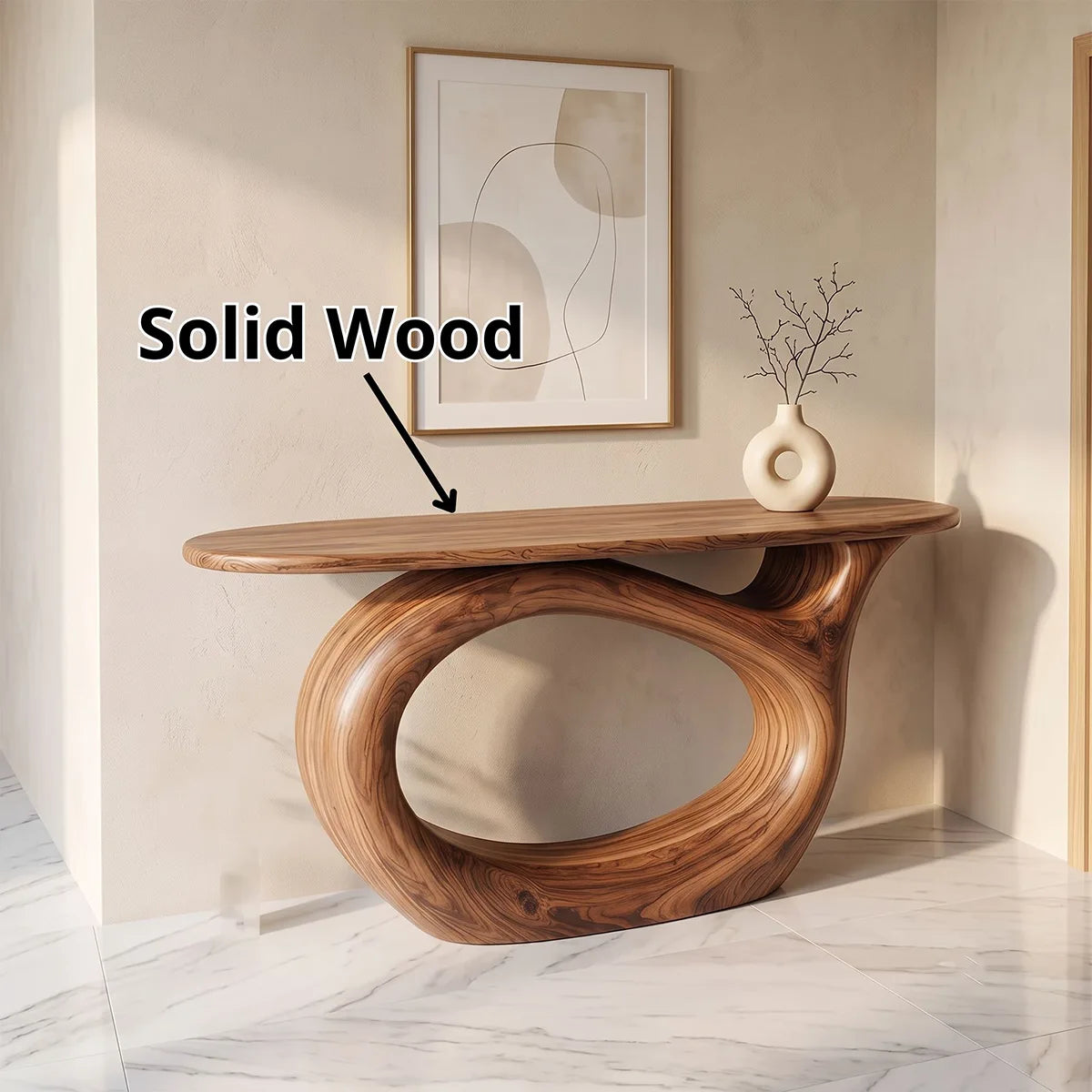 Modern Sculptural Console Table | Organic Contemporary Entryway Accent Table TH003-7296