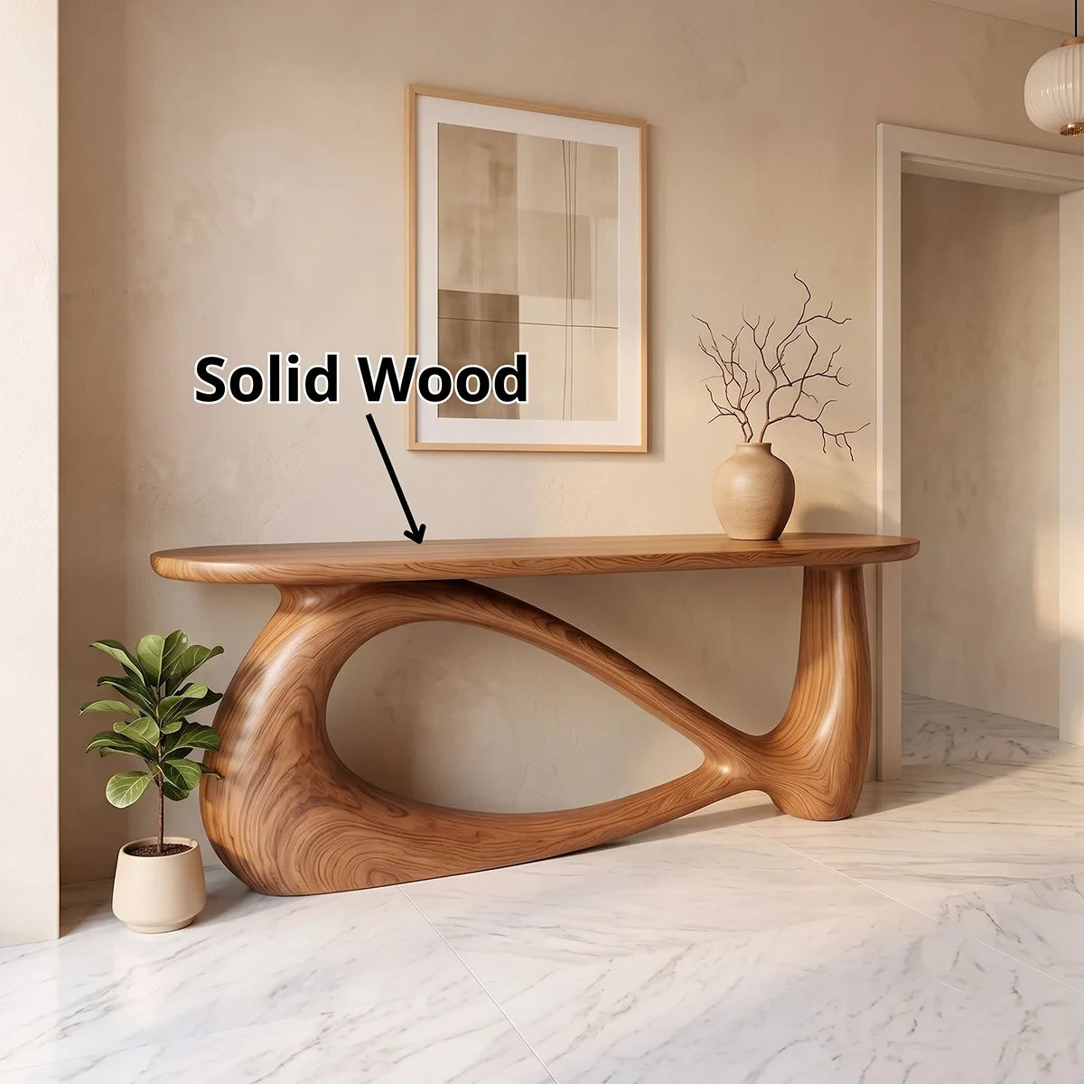Modern Organic Console Table | Sculptural Entryway Accent Table for Contemporary Homes TH003-8476