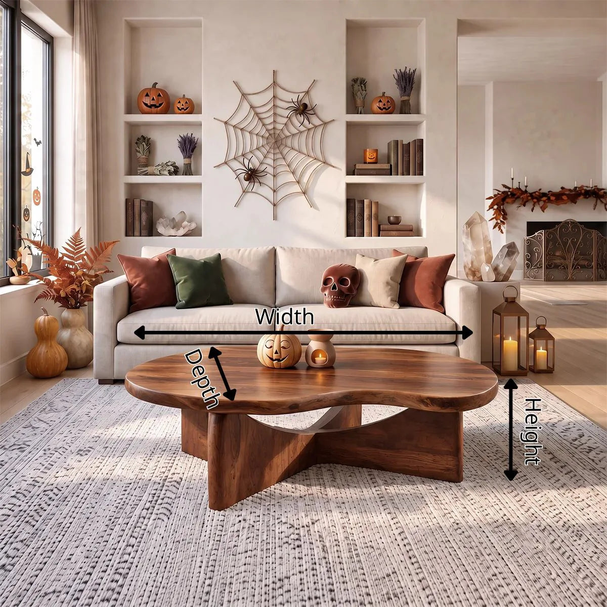 Organic Freeform Coffee Table with Sculptural Curved Legs | Modern Living Room Center Table TH003-8ETV5JM