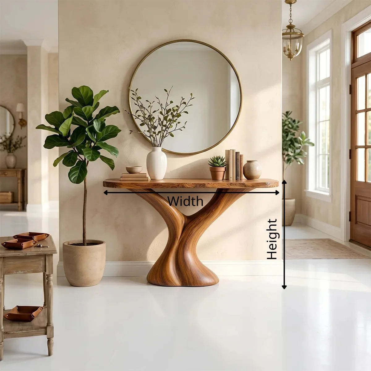 Handcrafted Wooden Console Table, Hallway Table for Modern Home