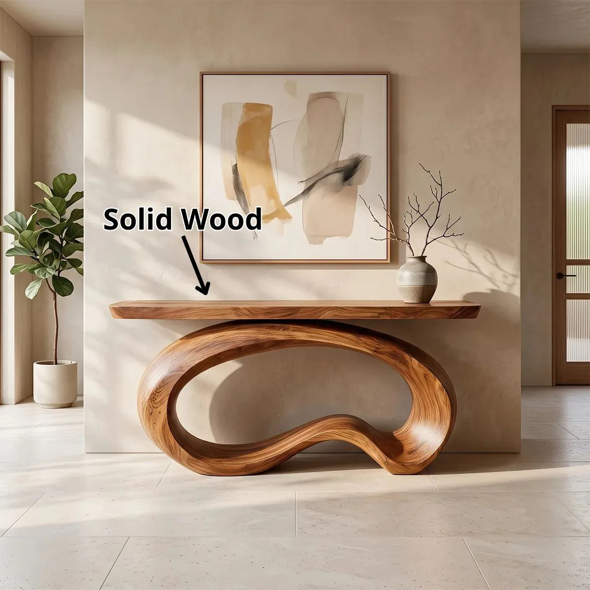 Modern Organic Console Table | Sculptural Entryway Hallway Accent Table TH003-5428