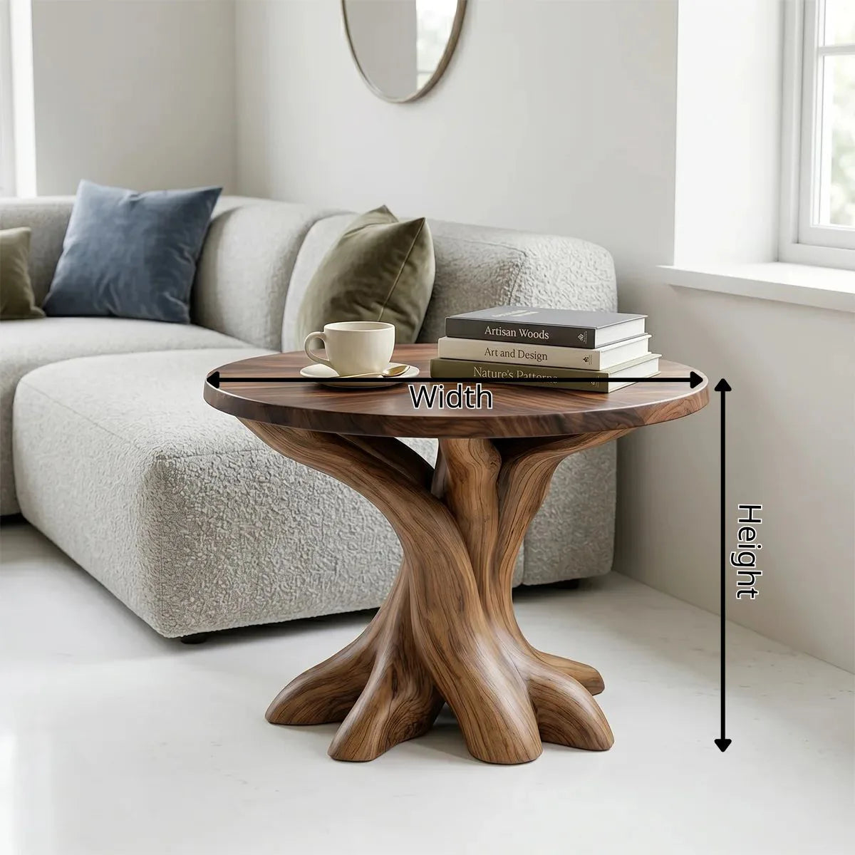 Sculptural Solid Wood Tree Root Side Table | Round End Table TH003-6762