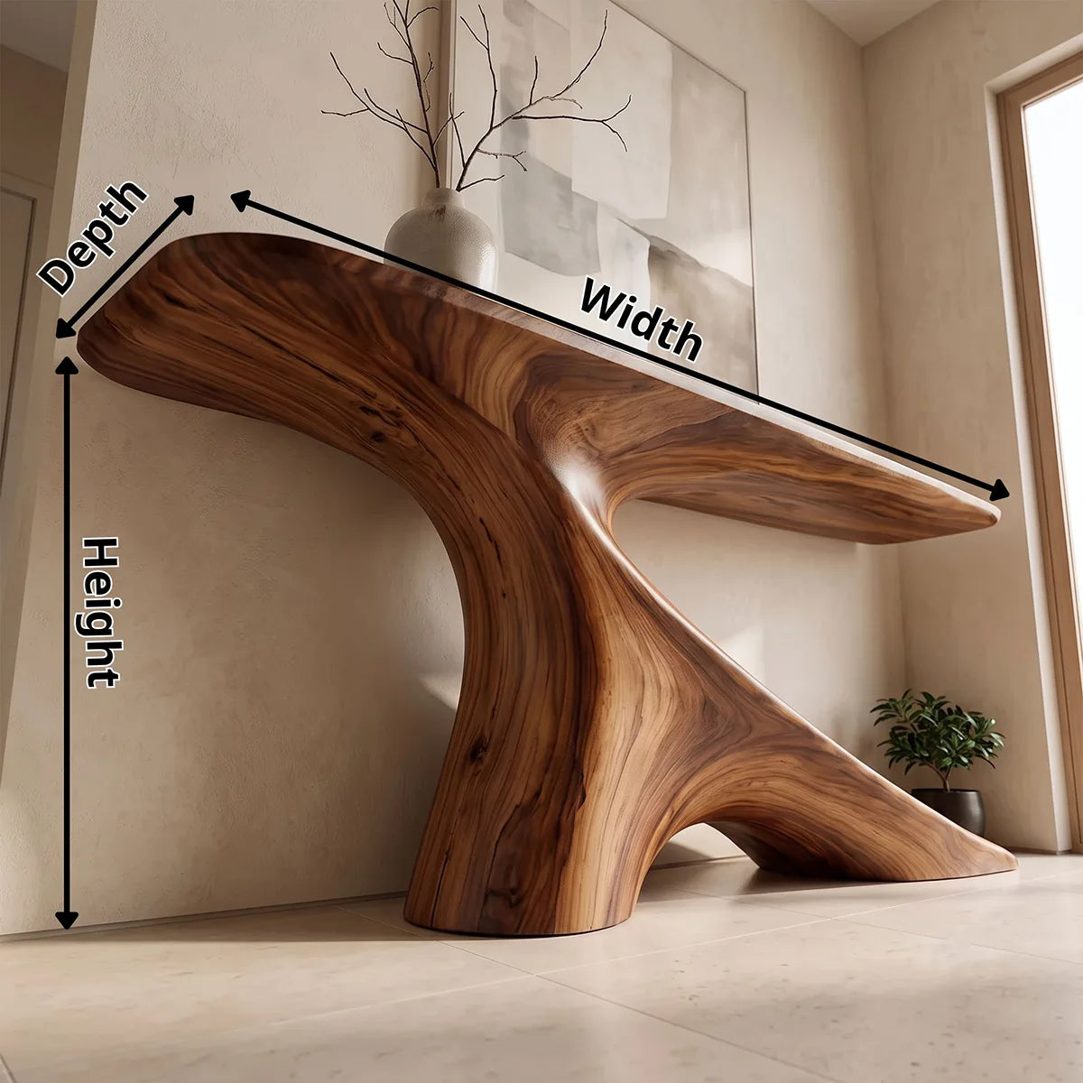 Modern Organic Console Table | Sculptural Entryway Hallway Accent Table TH003-5210