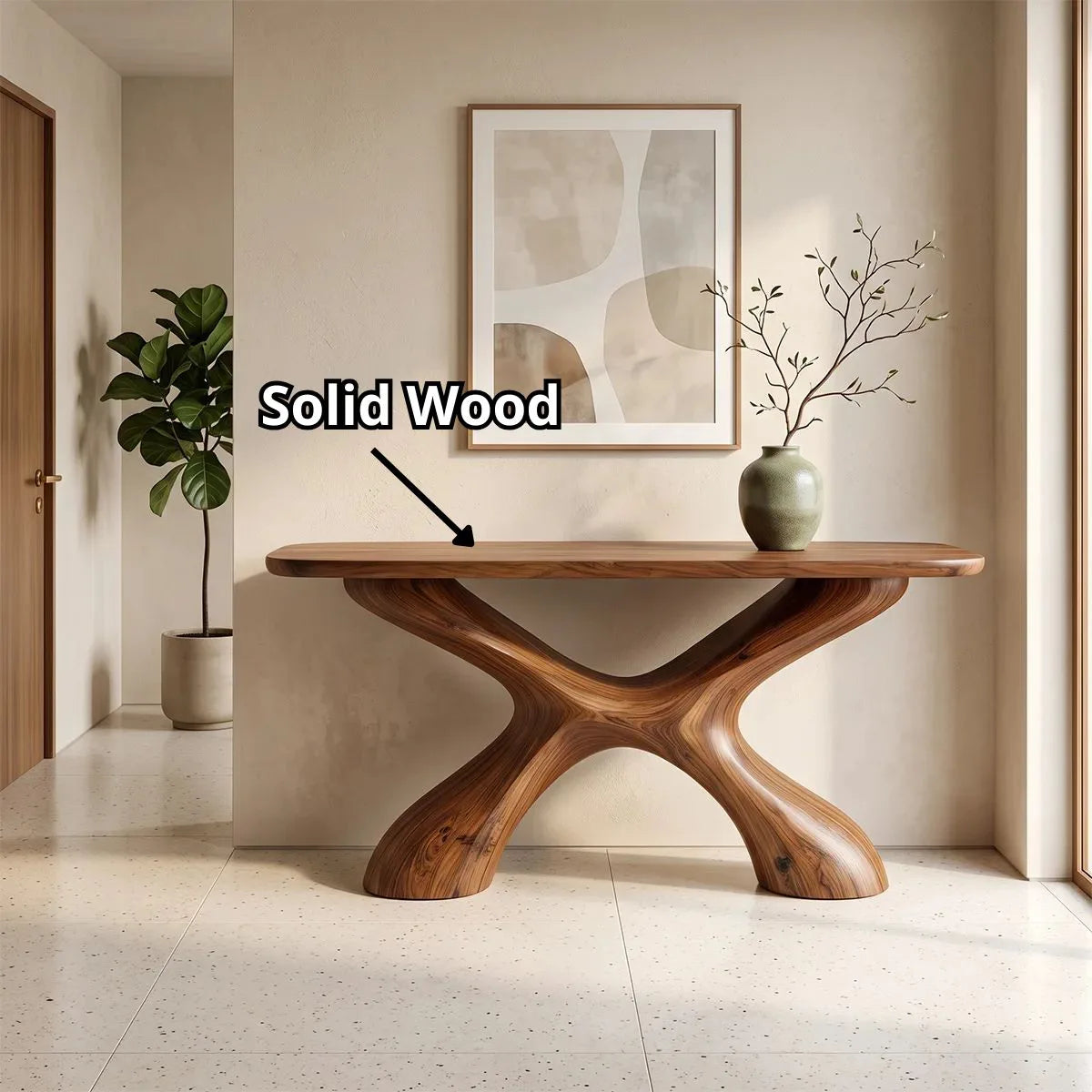 Modern Organic Console Table | Sculptural Entryway Hallway Accent Table TH003-7169