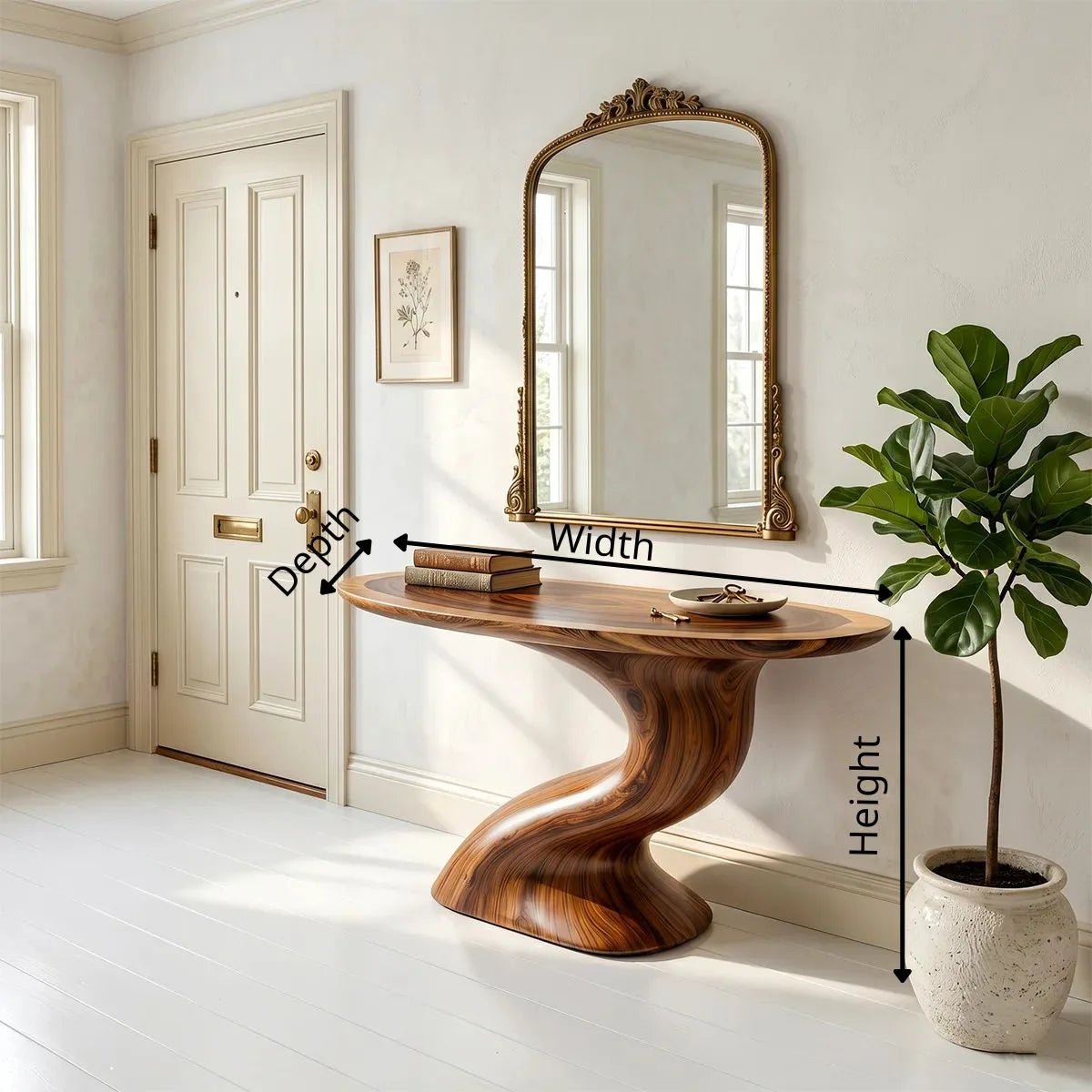 Handcrafted Natural Wood Entryway Console Table