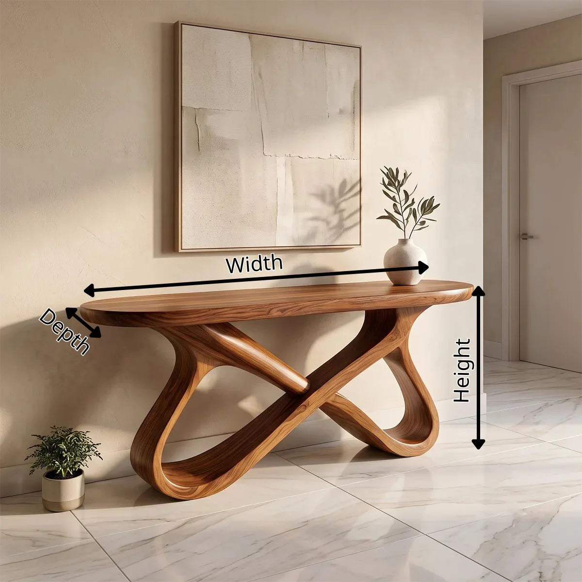 Modern Sculptural Console Table | Artistic Entryway Hallway Accent Table TH003-2047