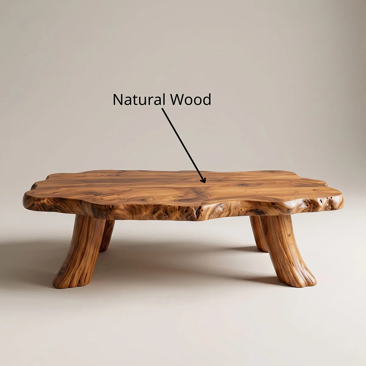 Live Edge Solid Wood Coffee Table for Modern Living Rooms TH003-8182
