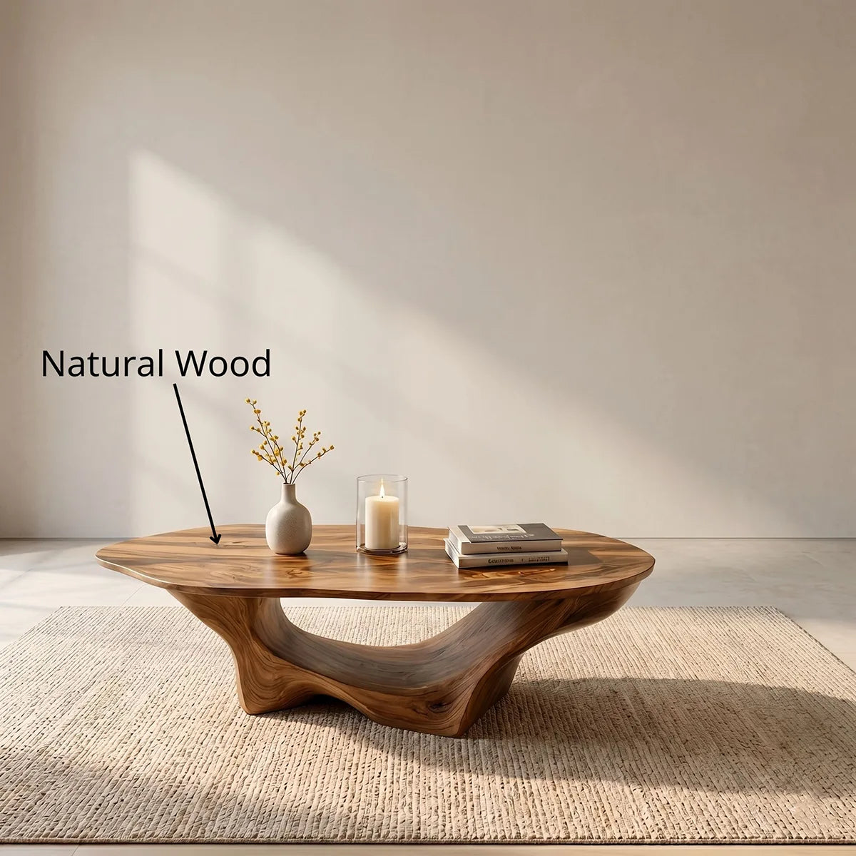 Organic Solid Wood Coffee Table – Sculptural Modern Design TH003-9719
