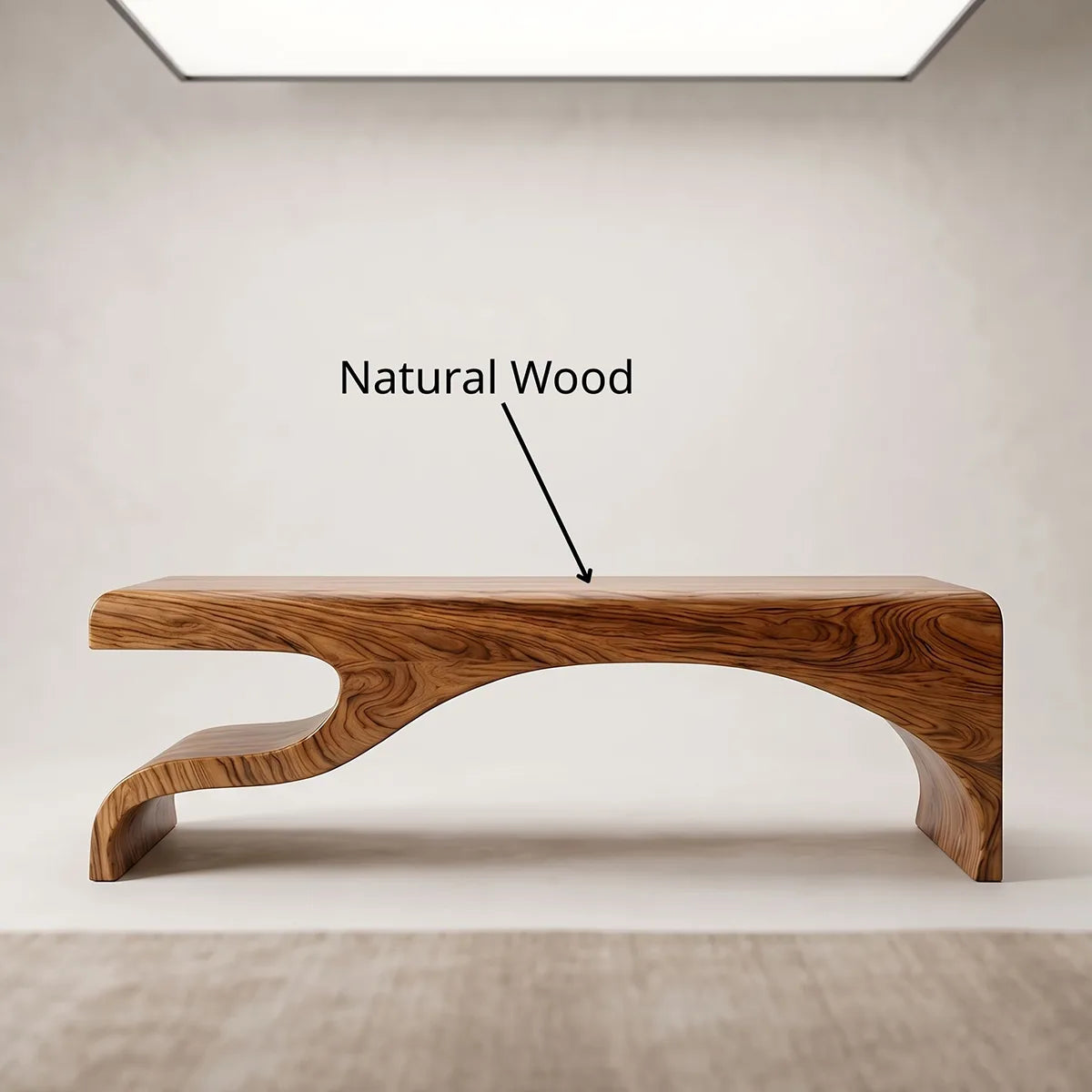 Organic Modern Solid Wood Entryway Bench