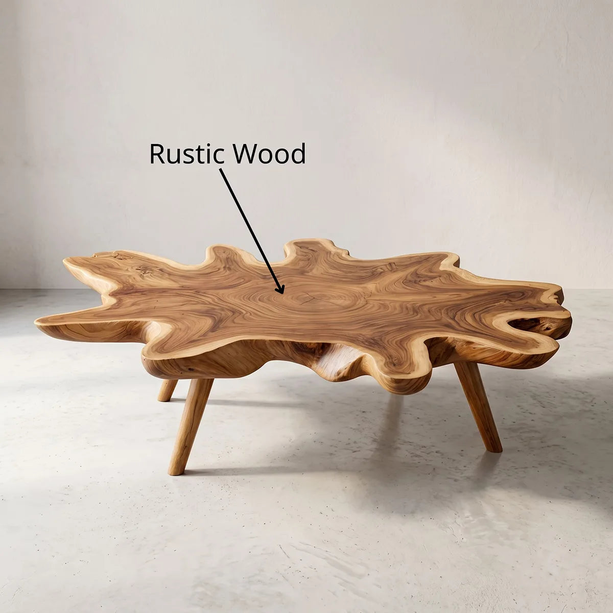 Leaf-Shaped Solid Wood Coffee Table | Handcrafted Modern Design TH003-7747