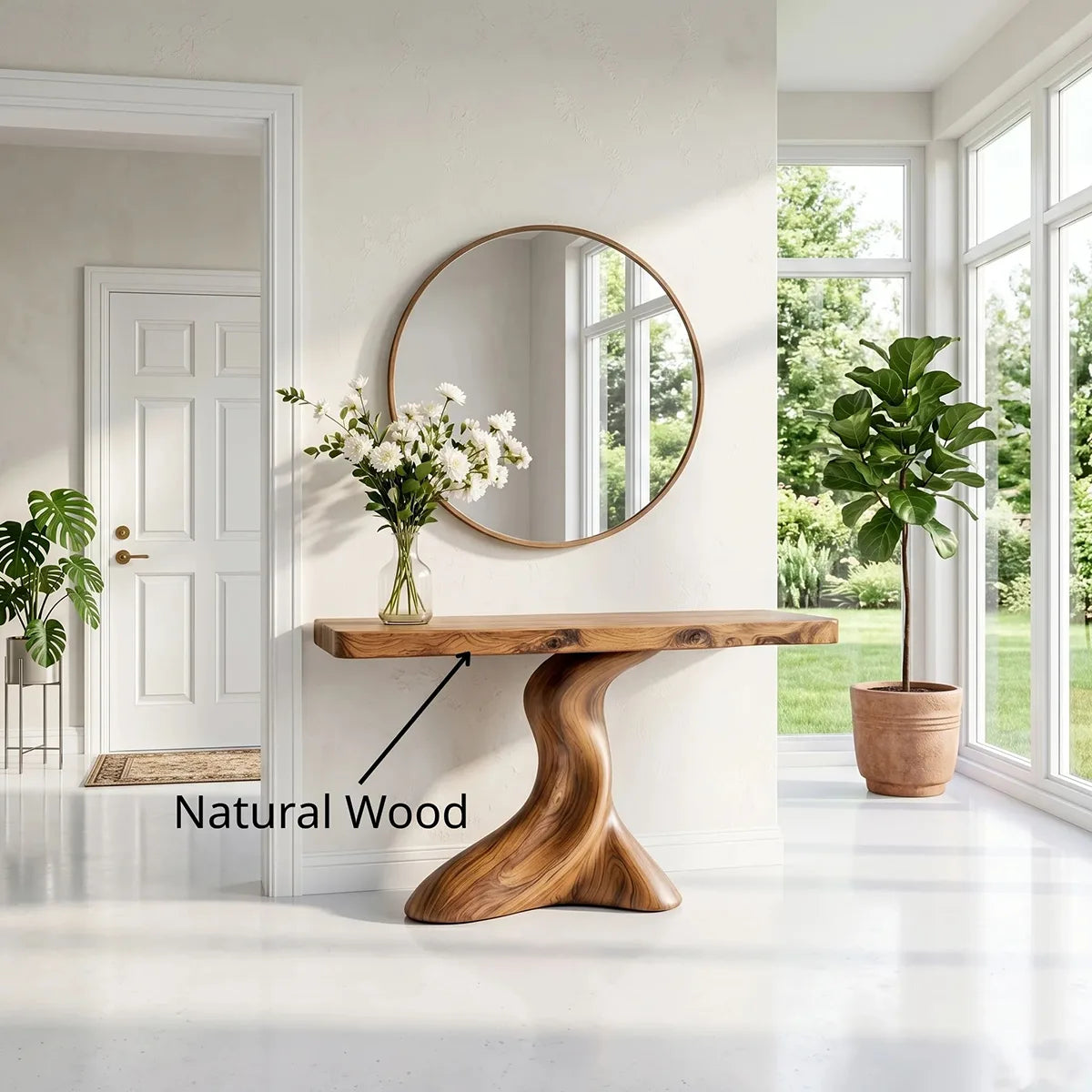 Organic Solid Wood Console Table – Luxury Hallway Accent