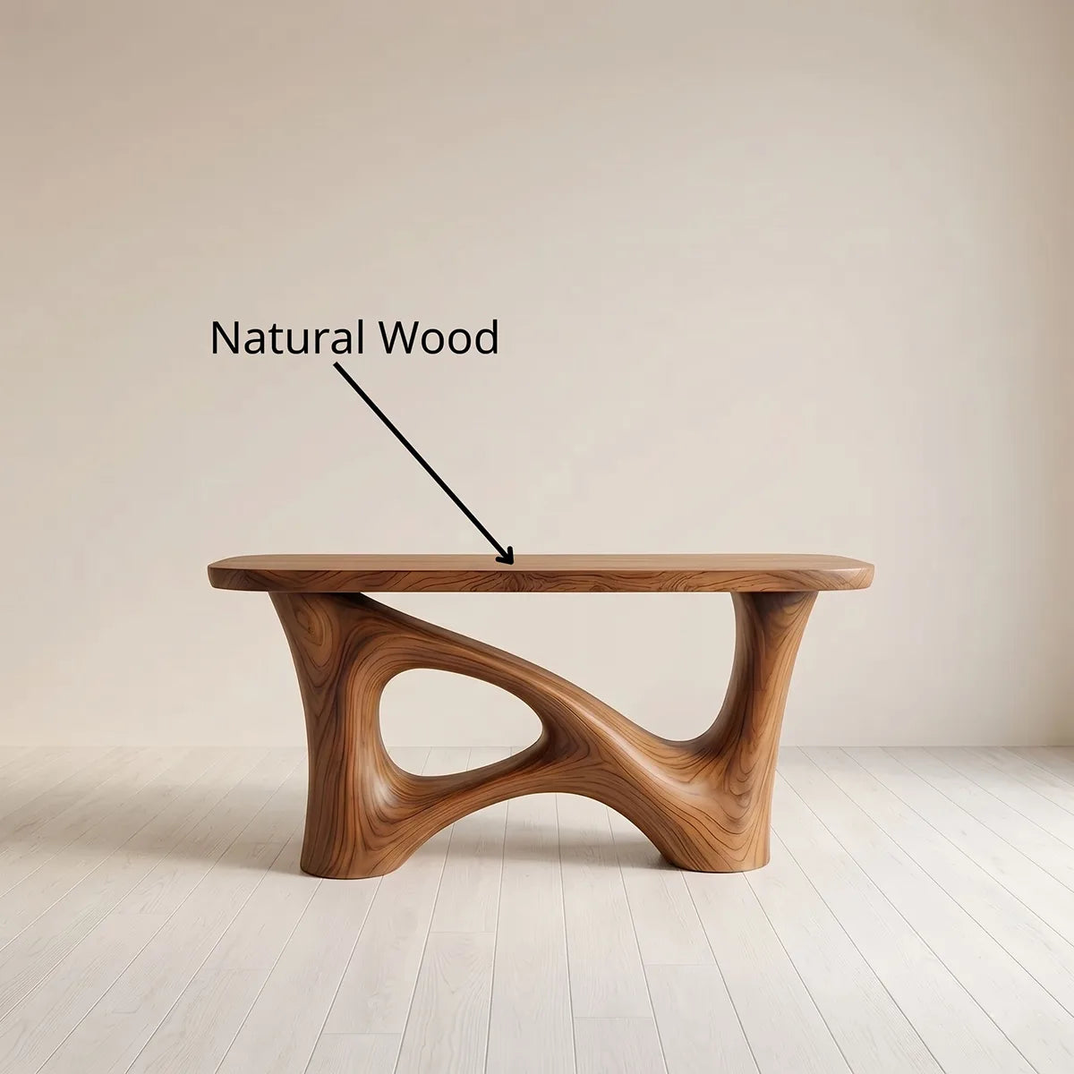 Organic Modern Wood Console Table | Sculptural Entryway Table