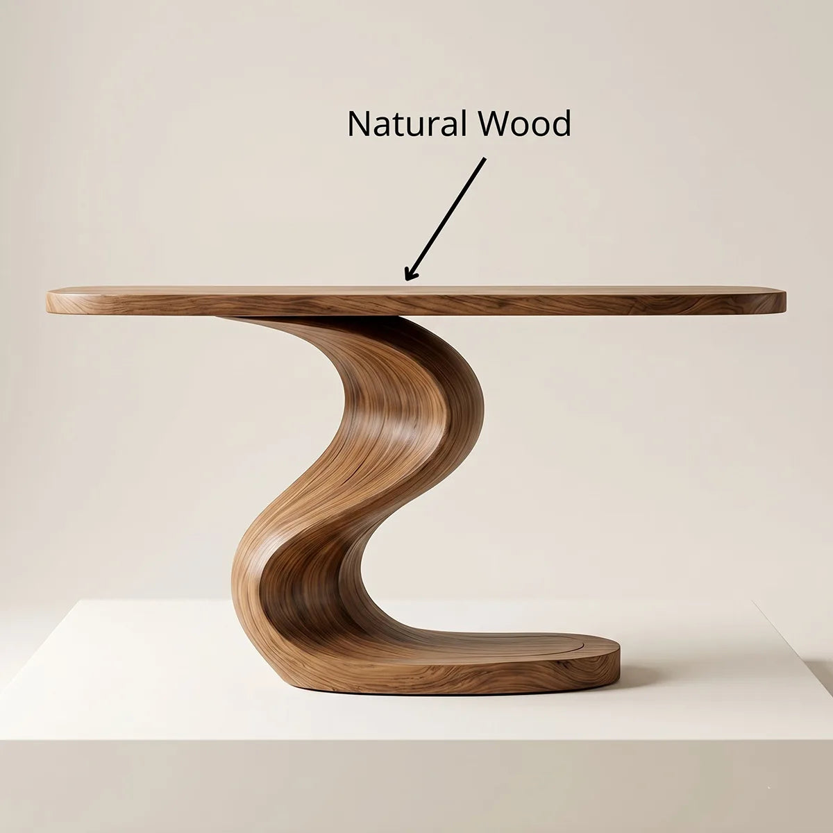 Sculptural Wood Console Table | Modern Entryway Hallway Table