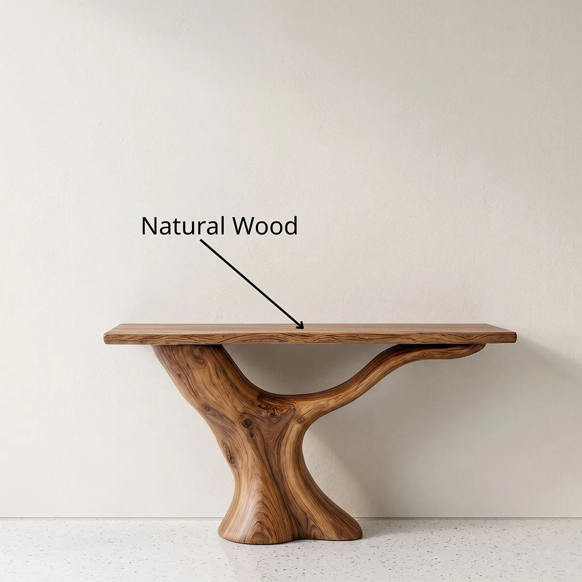 Organic Modern Wood Console Table | Sculptural Entryway Table