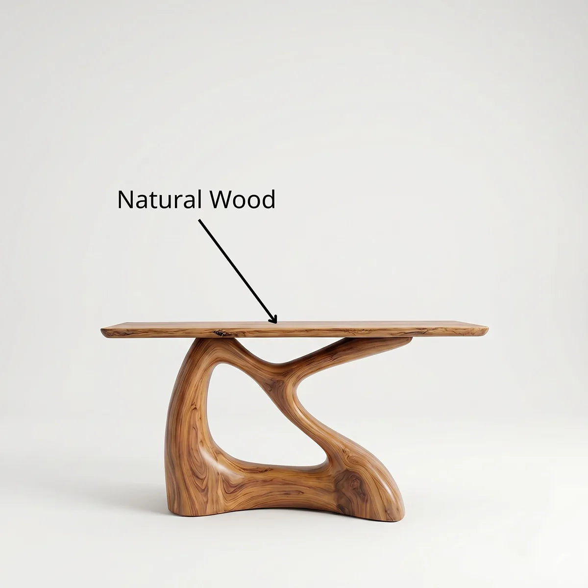 Sculptural Wood Console Table | Modern Entryway Table