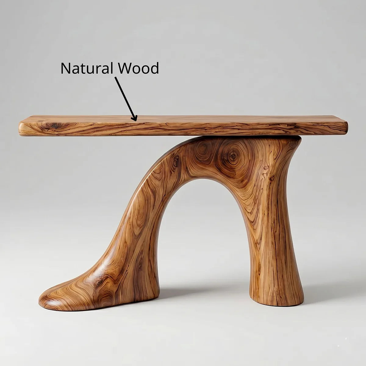 Sculptural Wood Console Table | Modern Entryway Table