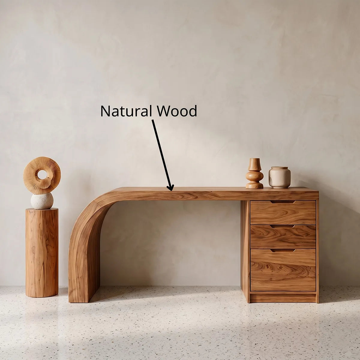 Modern Solid Wood Makeup Vanity Desk with Drawers